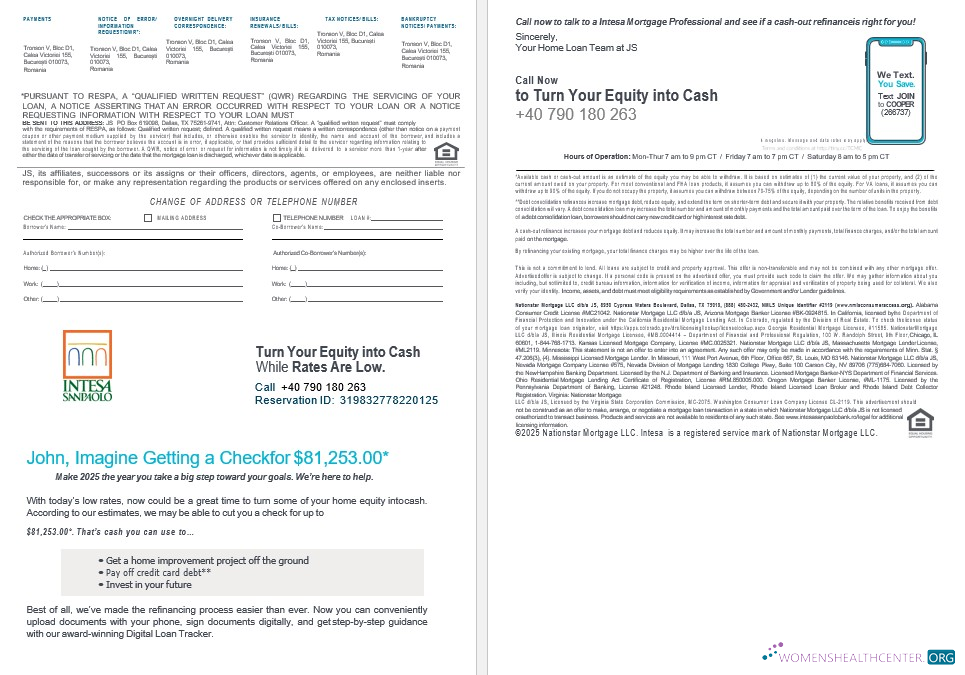 Download Romania Intesa Sanpaolo bank mortgage statement in Word and PDF formats 3 4 Photoshop template